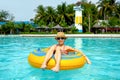 Tween girl in water park Royalty Free Stock Photo