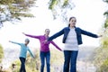 Tween Girls walking along a pond Royalty Free Stock Photo