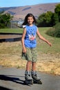Tween roller blading Royalty Free Stock Photo