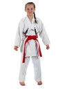 Tweenage girl going karate Royalty Free Stock Photo