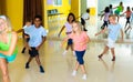 Tweens exercising in choreography class Royalty Free Stock Photo