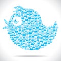 Tweet bird make with group of people Royalty Free Stock Photo