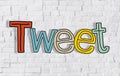 Tweet Concepts and Brick Wall in the Background Royalty Free Stock Photo