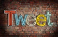 Tweet Concepts and Brick Wall in the Background Royalty Free Stock Photo