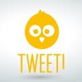 tweet icon bird isolated vector on a white backround