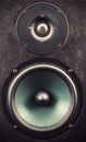 Tweeter and Woofer Closeup Royalty Free Stock Photo