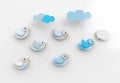 Tweeting birds and followers Royalty Free Stock Photo