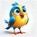 Tweety twitter yellow blue cartoon bird Royalty Free Stock Photo