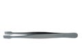 Tweezer with flat and wide tips isolated on a white Royalty Free Stock Photo