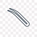 Tweezers vector icon isolated on transparent background, linear