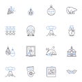 Twelfth Night line icons collection. Comedy, Deception, Romance, Misrule, Disguise, Illyria, Madness vector and linear Royalty Free Stock Photo