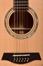 twelve string acoustic guitar central part Royalty Free Stock Photo