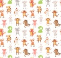 Twelve animals of Chinese zodiac seamless pattern