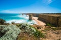 Twelve Apostles  stacks in ocean  rock formation Twelve Apostles on Great Ocean Road  Victoria  Southern Australia Royalty Free Stock Photo