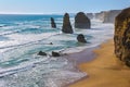 Twelve Apostles beach and rocks in Australia, Victoria, landscape of Great ocean road coastline Royalty Free Stock Photo