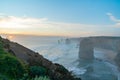 Twelve Apostles collection of limestone stacks  along Great Ocean Road Royalty Free Stock Photo