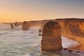 Twelve Apostles on the Great Ocean Road, Australia at sunset Royalty Free Stock Photo