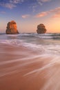 Twelve Apostles on the Great Ocean Road, Australia at sunset Royalty Free Stock Photo