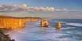 Twelve Apostles on the Great Ocean Road, Australia at sunset Royalty Free Stock Photo