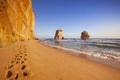 Twelve Apostles on the Great Ocean Road, Australia at sunset Royalty Free Stock Photo