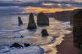 Sunset, Twelve Apostles Port Campbell National Park, Victoria, Australia Royalty Free Stock Photo