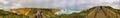 The Twelve Apostles rock formations along the Great Ocean Road, panoramic aerial view - Victoria, Australia