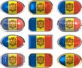 Twelve buttons of the Flag of andorra