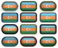 Twelve buttons of the Flag of aZerbaijan
