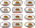 Twelve buttons of the Flag of California