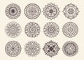 Twelve circular ornaments