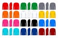 Twelve color long sleeve t-shirt design template, front and back view