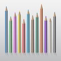 Twelve colored pencils