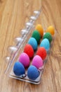 Twelve colorful chocolate easter eggs