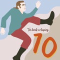 The twelve days of Christmas. Tenth day. Ten lords-a-leaping.