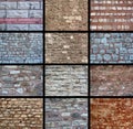 A variety of wall textures