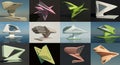 Twelve digitally rendered, abstract architectural models are displayed in a grid. The Royalty Free Stock Photo