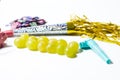 Twelve grapes and utensils for New Years Royalty Free Stock Photo