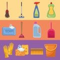 twelve housekeeping chores icons Royalty Free Stock Photo