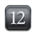 Twelve icon grey glossy.