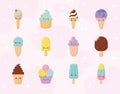 twelve kawaii ice creams