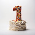 Twelve Number Birthday Cake On White Background