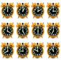 Twelve orange hours alarm clock