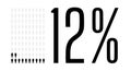 Twelve percent people chart graphic, 12 percentage vector diagram