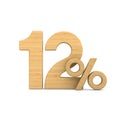 Twelve percent on white background. Isolated 3D illustration