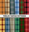 Twelve seamless set tartan pattern.