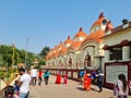 Twelve shiva temple inside  Dakshineshwar Goddess Kali temple in Kolkata India where Sri Ramakrishna worked as a priest. Royalty Free Stock Photo