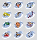 The twelve signs of the Zodiac in cartoon style Royalty Free Stock Photo