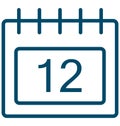 Twelve, twelfth Special Event day Vector icon that can be easily modified or edit.