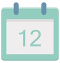 Twelve, twelfth Special Event day Vector icon that can be easily modified or edit.