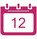 Twelve, twelfth Special Event day Vector icon that can be easily modified or edit.